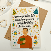 Teacher Birthday Card – A+ Human Male